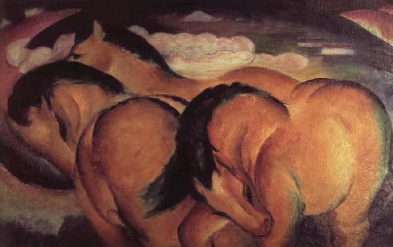 Franz Marc The small yellow horses oil painting image